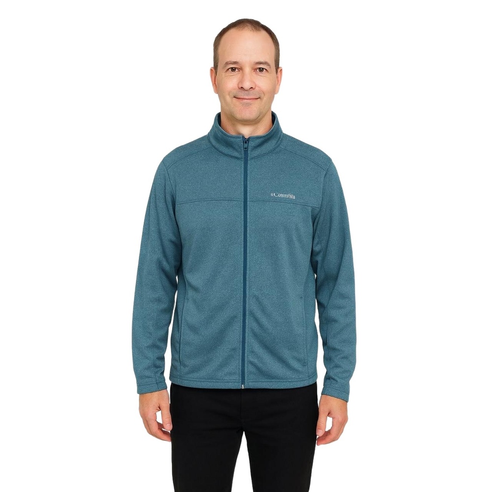 COLUMBIA Men’s Full Zip Fleece Jacket Size Large –‎ Teal